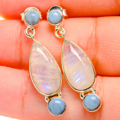 Rainbow Moonstone Earrings handcrafted by Ana Silver Co - EARR422738