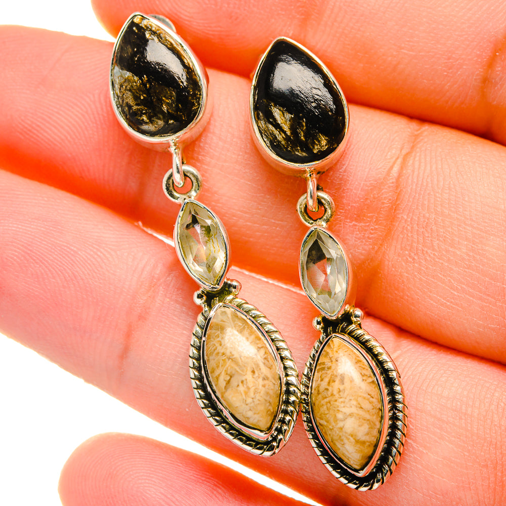 Fossil Coral Earrings handcrafted by Ana Silver Co - EARR422743
