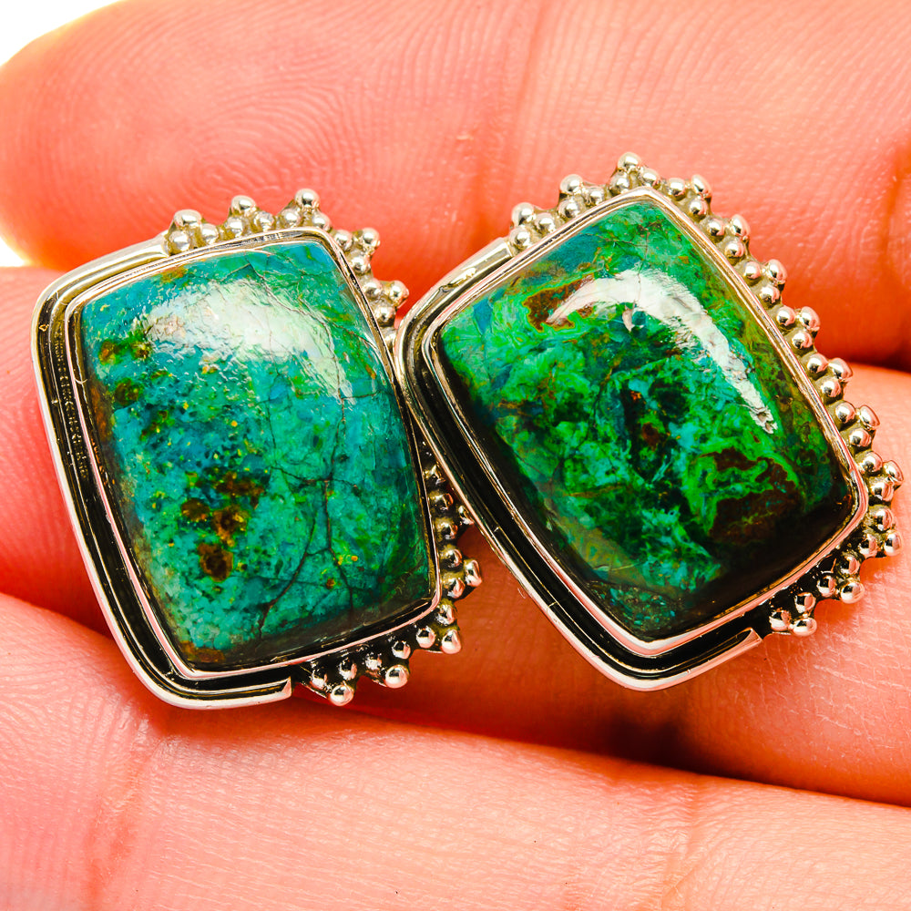 Chrysocolla Earrings handcrafted by Ana Silver Co - EARR422754