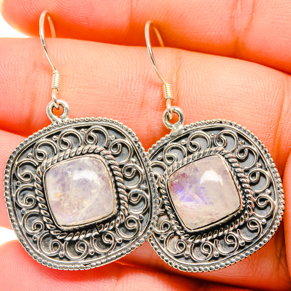 Rainbow Moonstone Earrings handcrafted by Ana Silver Co - EARR422761
