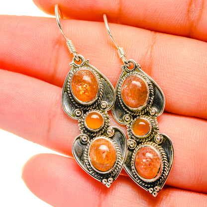 Sunstone Earrings handcrafted by Ana Silver Co - EARR422765