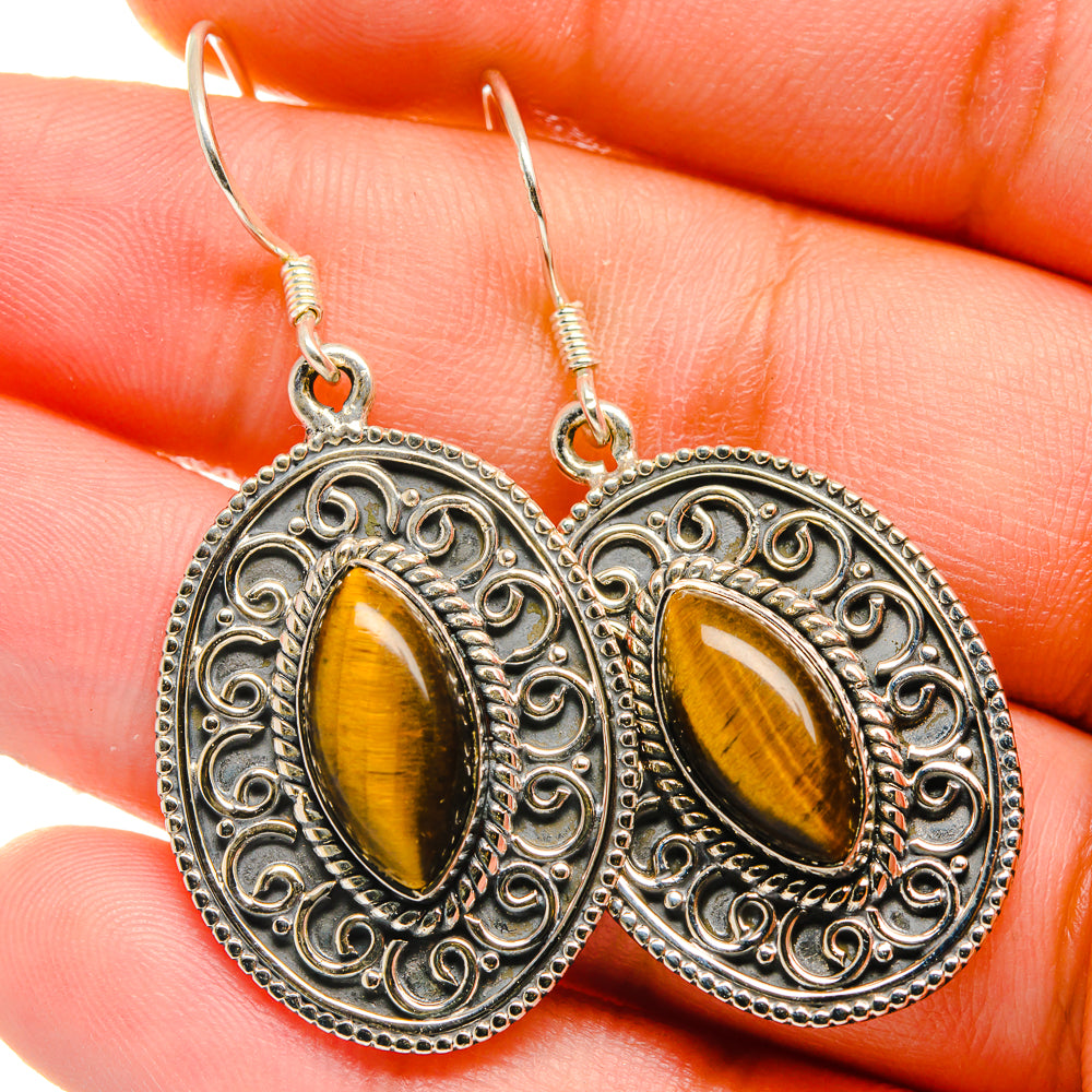 Tiger Eye Earrings handcrafted by Ana Silver Co - EARR422774