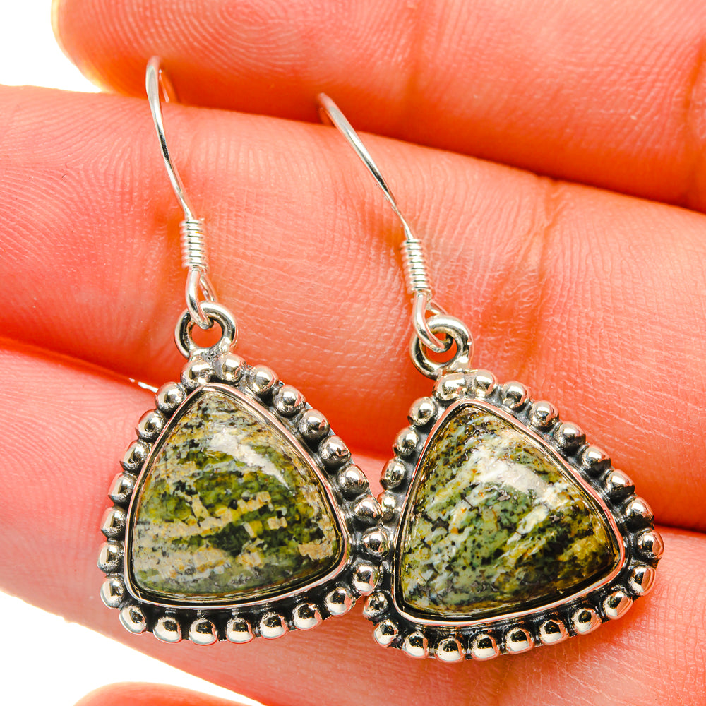 Lizard Jasper Earrings handcrafted by Ana Silver Co - EARR422775