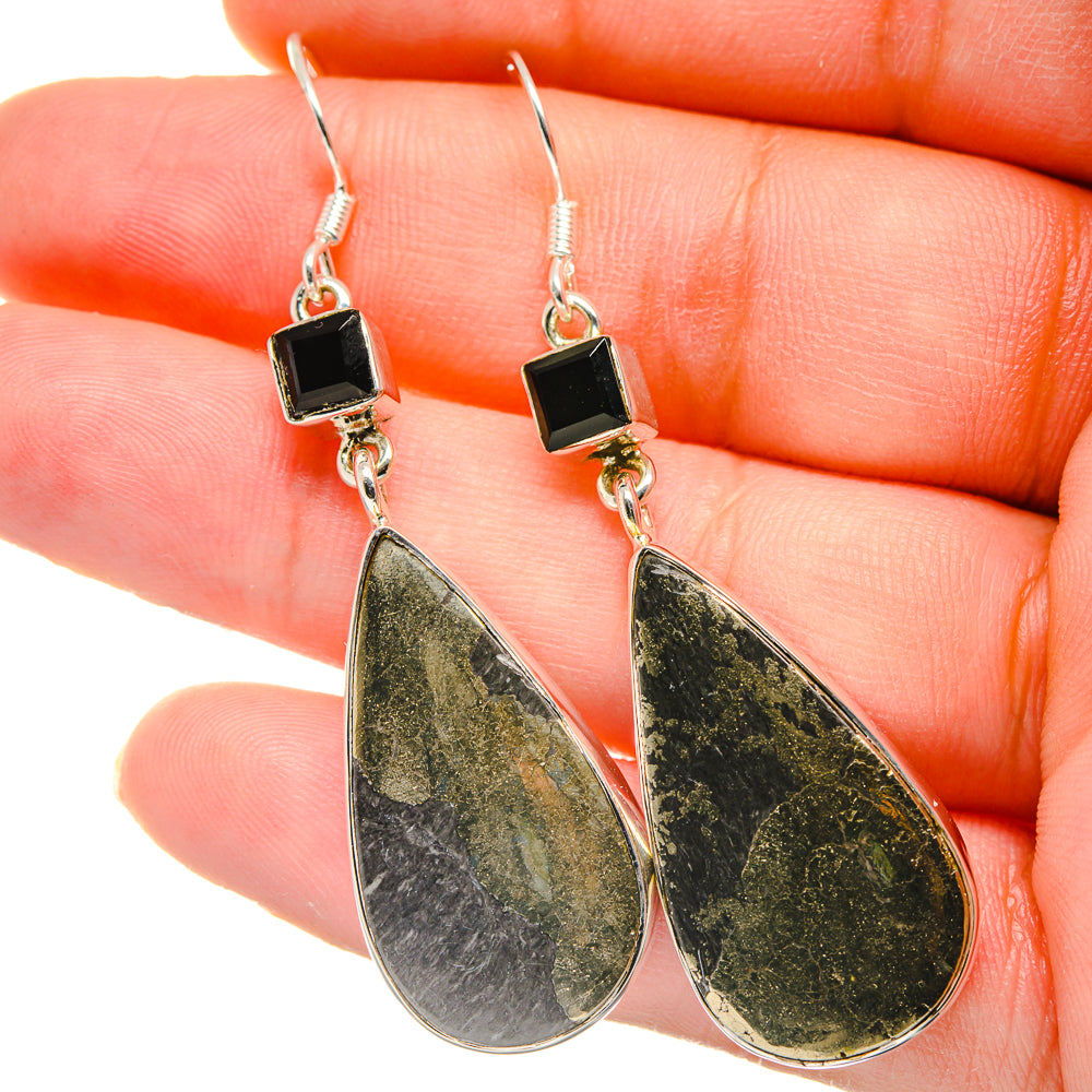 Pyrite Agate Earrings handcrafted by Ana Silver Co - EARR422777