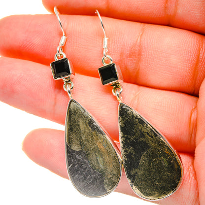 Pyrite Agate Earrings handcrafted by Ana Silver Co - EARR422777