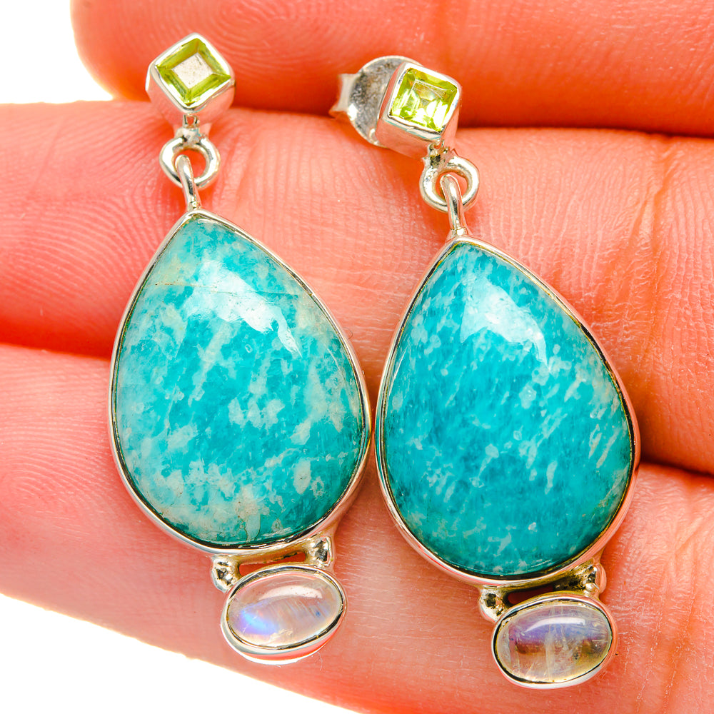 Amazonite Earrings handcrafted by Ana Silver Co - EARR422779