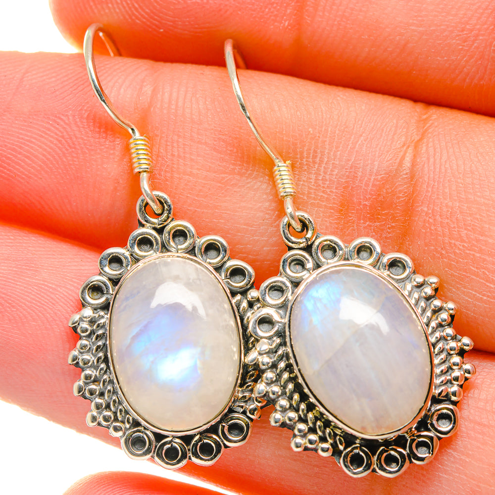 Rainbow Moonstone Earrings handcrafted by Ana Silver Co - EARR422780