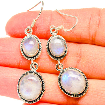 Rainbow Moonstone Earrings handcrafted by Ana Silver Co - EARR422783