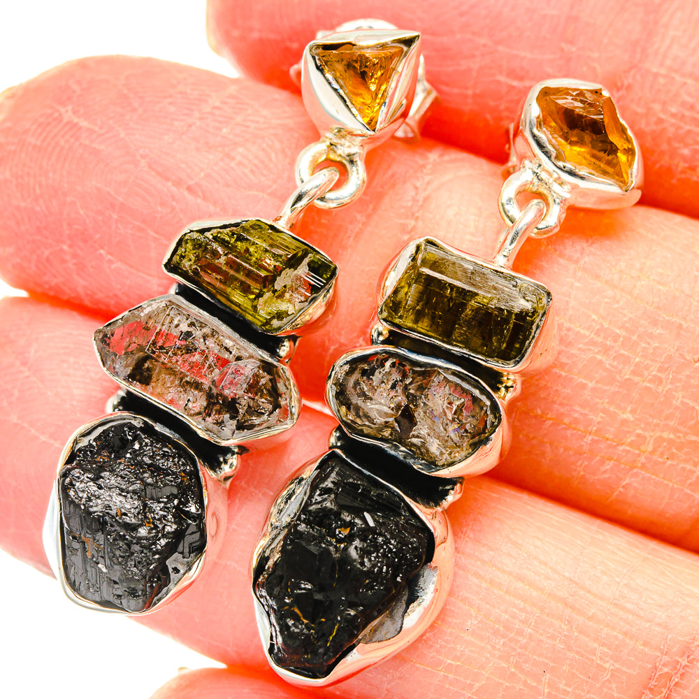 Black Tourmaline Earrings handcrafted by Ana Silver Co - EARR422804