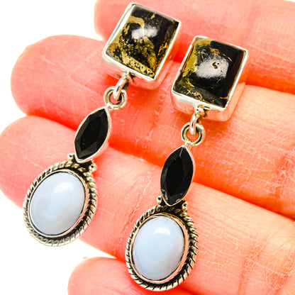Black Copper Onyx Earrings handcrafted by Ana Silver Co - EARR422811