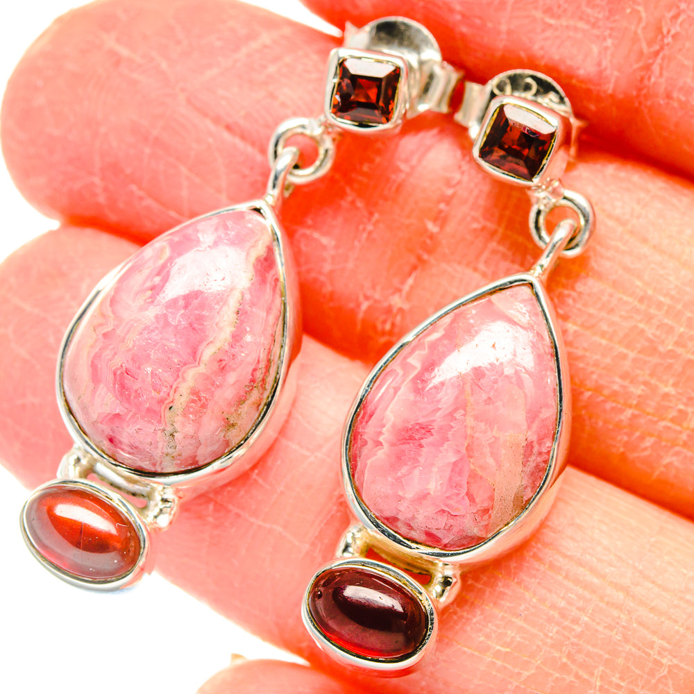 Rhodochrosite Earrings handcrafted by Ana Silver Co - EARR422814