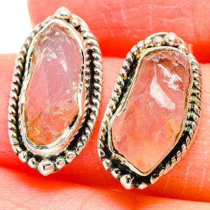Rose Quartz Earrings handcrafted by Ana Silver Co - EARR422818