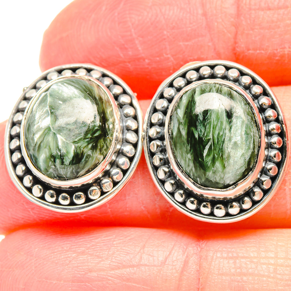 Seraphinite Earrings handcrafted by Ana Silver Co - EARR422819