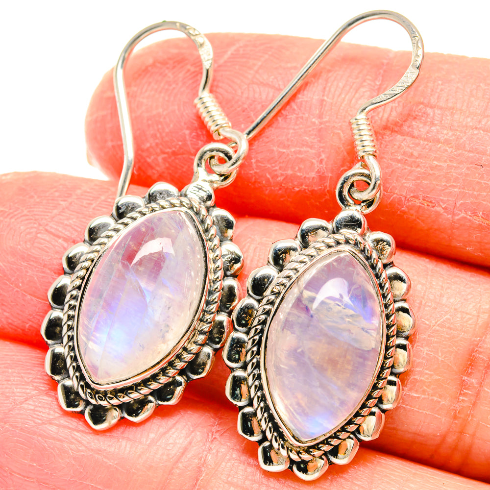 Rainbow Moonstone Earrings handcrafted by Ana Silver Co - EARR422825