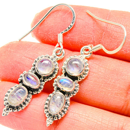 Rainbow Moonstone Earrings handcrafted by Ana Silver Co - EARR422826
