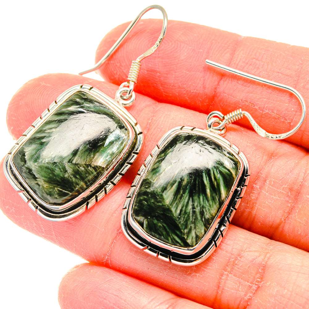 Seraphinite Earrings handcrafted by Ana Silver Co - EARR422831