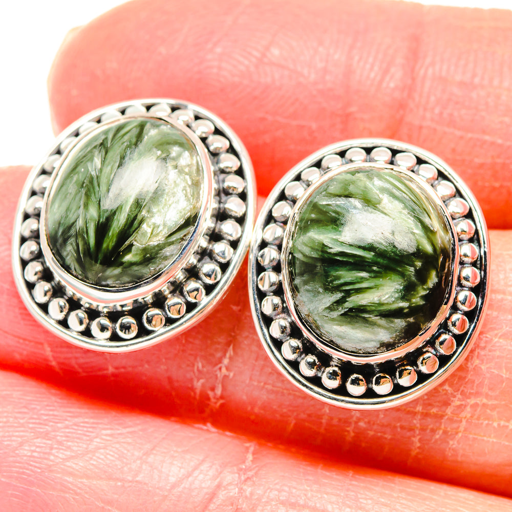Seraphinite Earrings handcrafted by Ana Silver Co - EARR422840