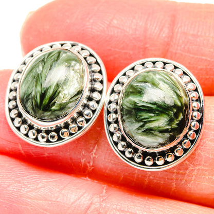 Seraphinite Earrings handcrafted by Ana Silver Co - EARR422840