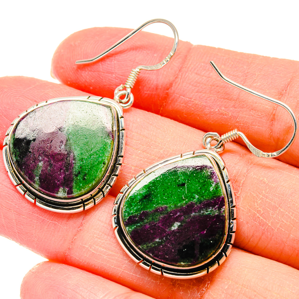 Ruby Zoisite Earrings handcrafted by Ana Silver Co - EARR422857