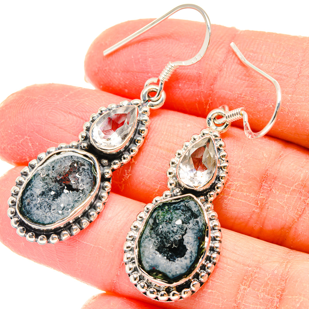Coconut Geode Slice Earrings handcrafted by Ana Silver Co - EARR422862