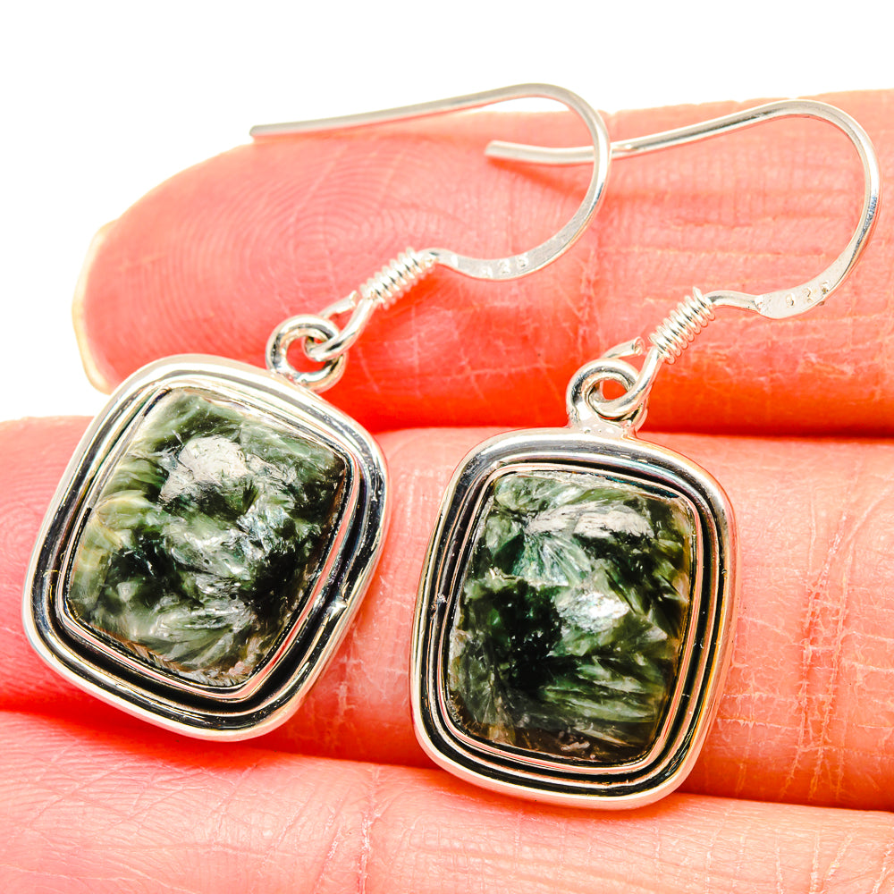 Seraphinite Earrings handcrafted by Ana Silver Co - EARR422876