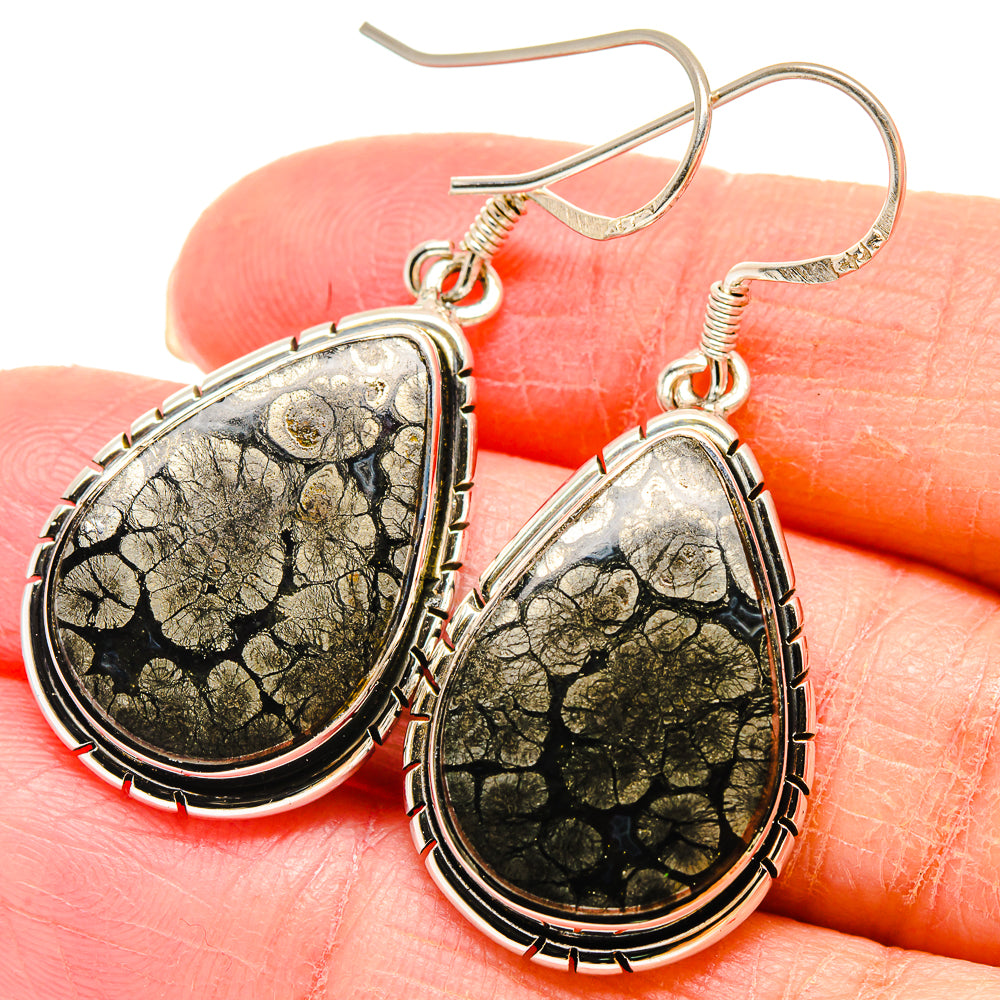 Pyrite Agate Earrings handcrafted by Ana Silver Co - EARR422877