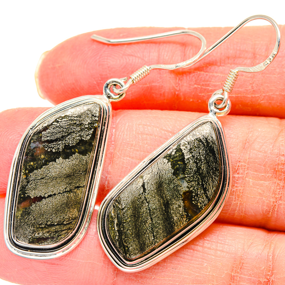 Pyrite Agate Earrings handcrafted by Ana Silver Co - EARR422878