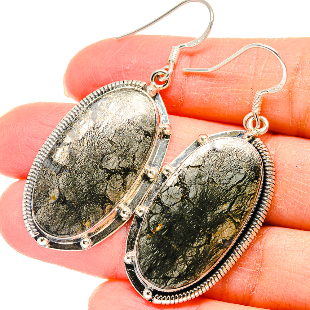 Pyrite Agate Earrings handcrafted by Ana Silver Co - EARR422885