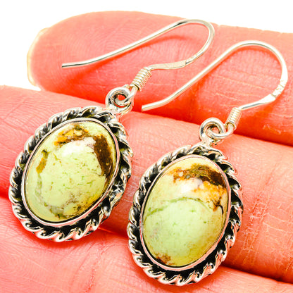 Lemon Chrysoprase Earrings handcrafted by Ana Silver Co - EARR422890