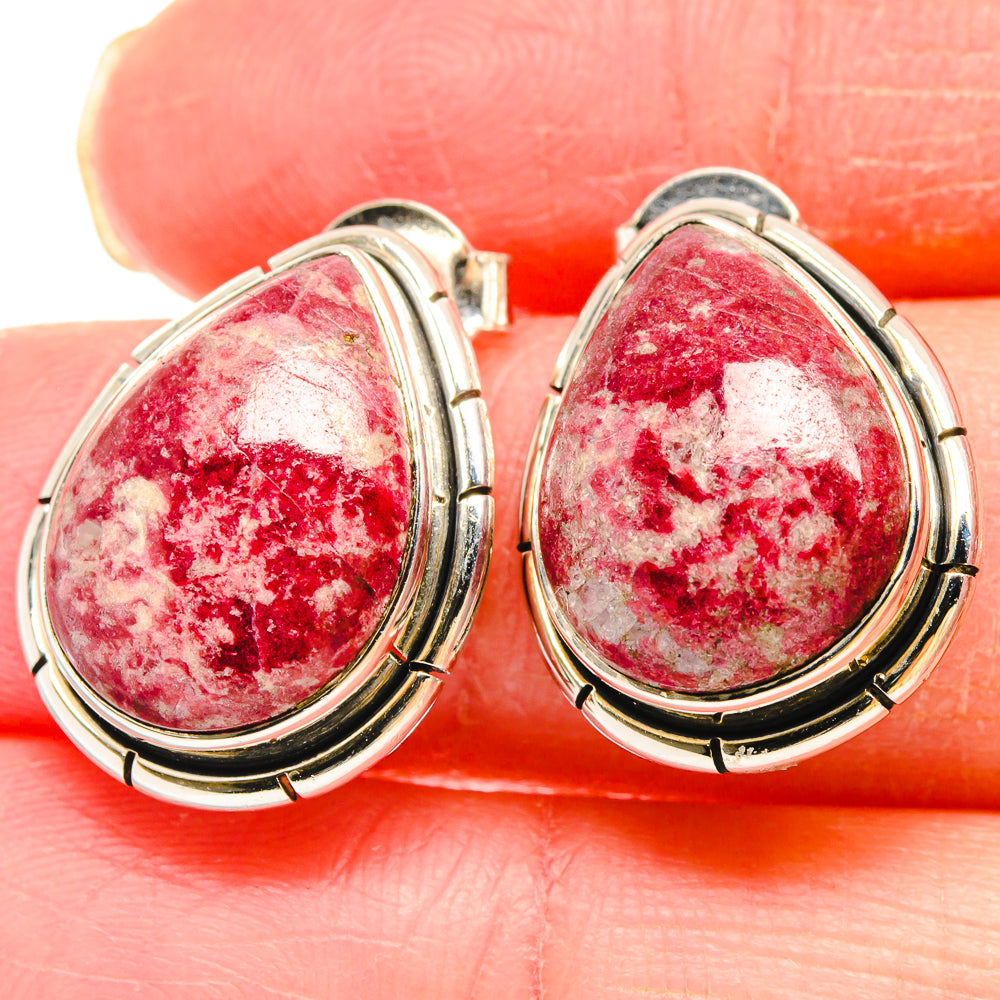 Thulite Earrings handcrafted by Ana Silver Co - EARR422896