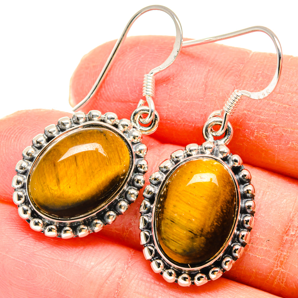 Tiger Eye Earrings handcrafted by Ana Silver Co - EARR422902