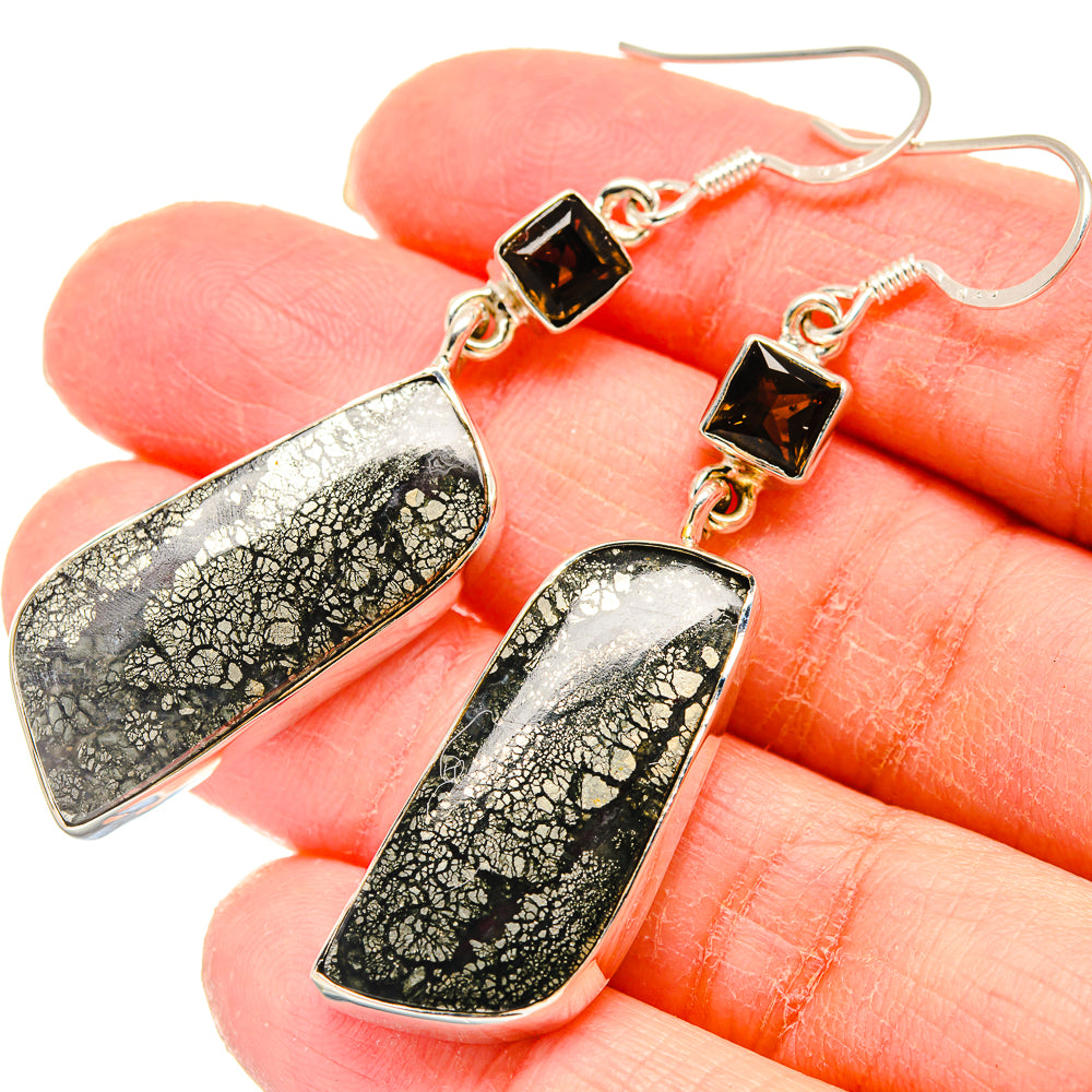Pyrite Agate Earrings handcrafted by Ana Silver Co - EARR422914