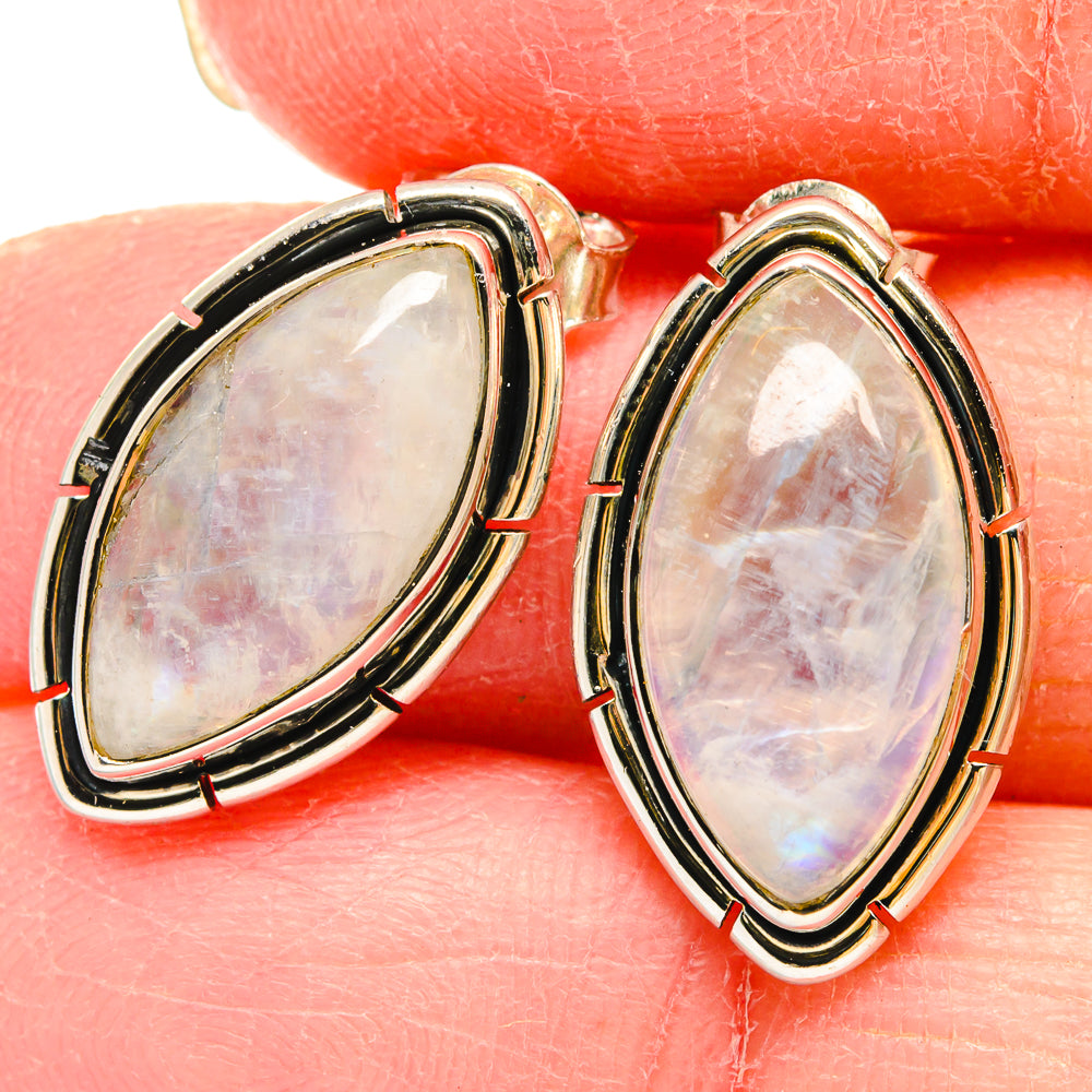 Rainbow Moonstone Earrings handcrafted by Ana Silver Co - EARR422917