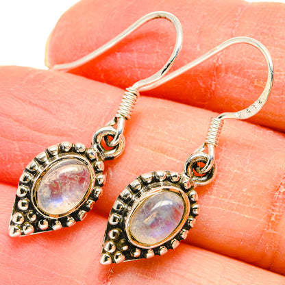 Rainbow Moonstone Earrings handcrafted by Ana Silver Co - EARR422936