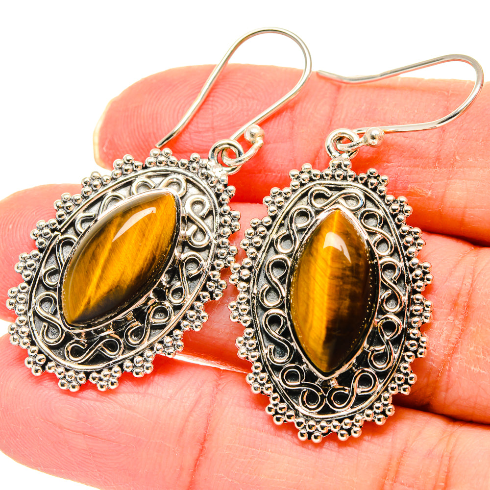 Tiger Eye Earrings handcrafted by Ana Silver Co - EARR422940