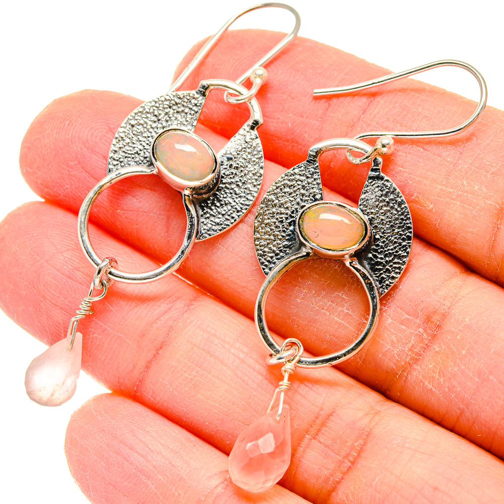 Rose Quartz Earrings handcrafted by Ana Silver Co - EARR422944