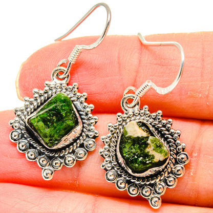 Chrome Diopside Earrings handcrafted by Ana Silver Co - EARR422957