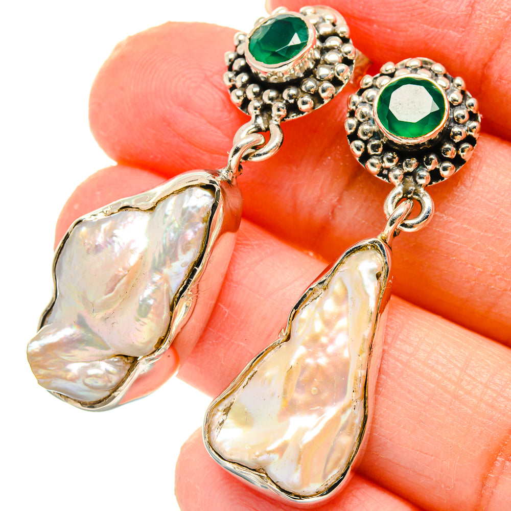 Mother Of Pearl Earrings handcrafted by Ana Silver Co - EARR422960