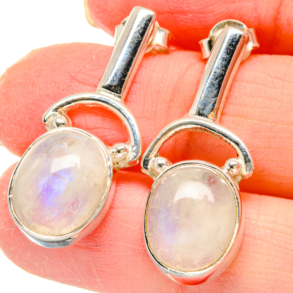 Rainbow Moonstone Earrings handcrafted by Ana Silver Co - EARR422962