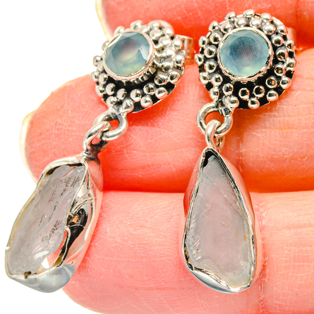 Aquamarine, Aqua Chalcedony Earrings handcrafted by Ana Silver Co - EARR422974