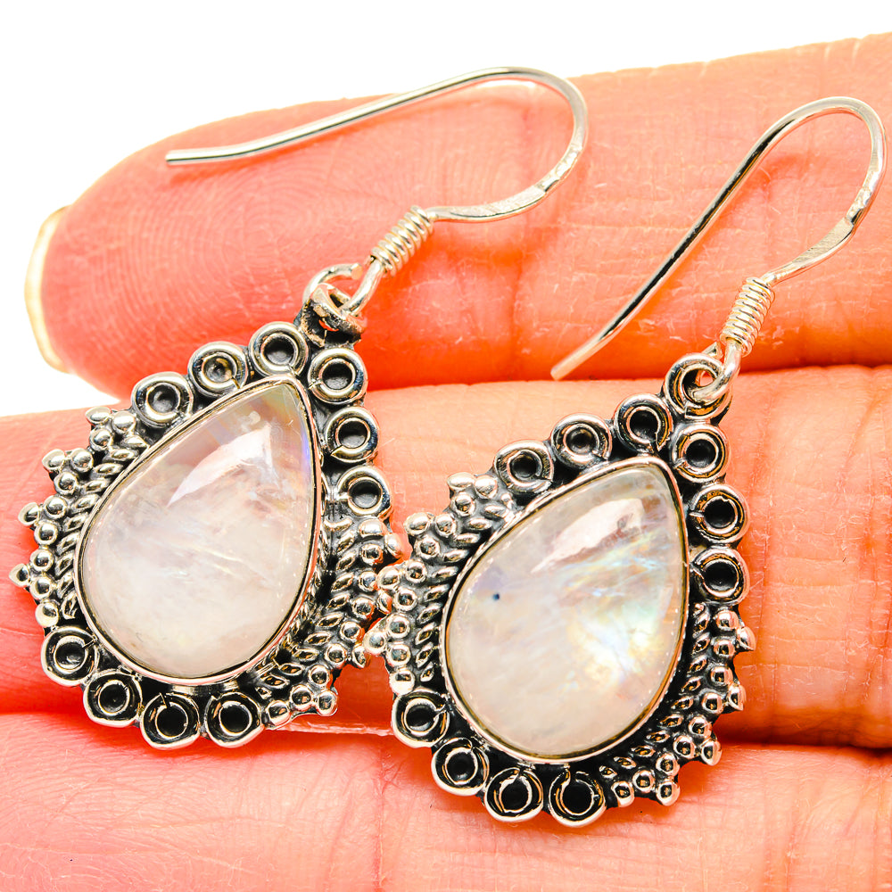 Rainbow Moonstone Earrings handcrafted by Ana Silver Co - EARR422986