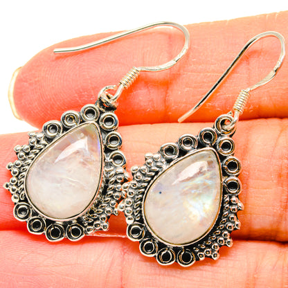 Rainbow Moonstone Earrings handcrafted by Ana Silver Co - EARR422986