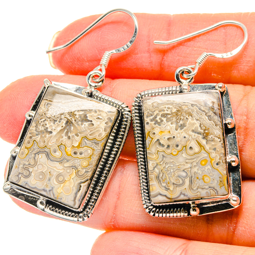 Laguna Lace Agate Earrings handcrafted by Ana Silver Co - EARR422990