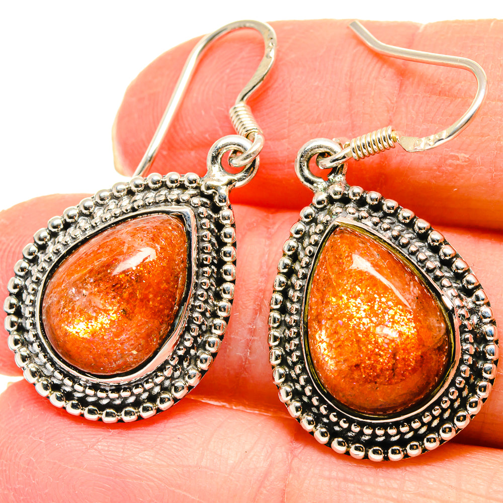 Sunstone Earrings handcrafted by Ana Silver Co - EARR422994
