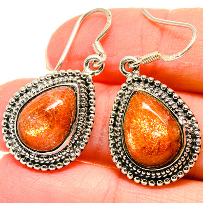 Sunstone Earrings handcrafted by Ana Silver Co - EARR422994