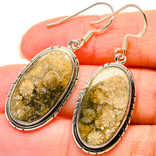 Fossil Coral Earrings handcrafted by Ana Silver Co - EARR422997