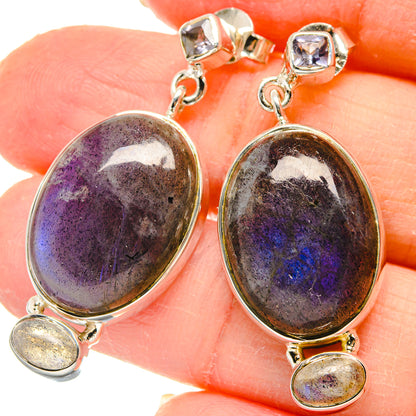 Labradorite, White Quartz Earrings handcrafted by Ana Silver Co - EARR423000