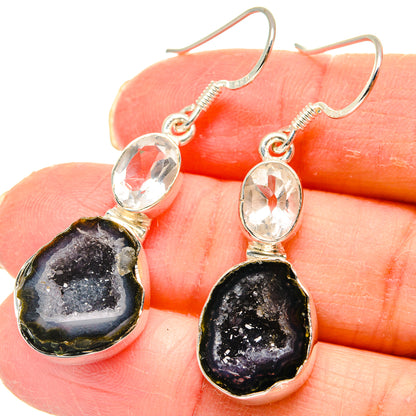 Coconut Geode Druzy, White Quartz Earrings handcrafted by Ana Silver Co - EARR423001