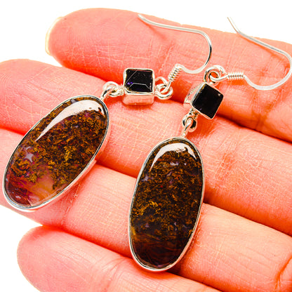 Plume Agate, Tanzanite Earrings handcrafted by Ana Silver Co - EARR423015