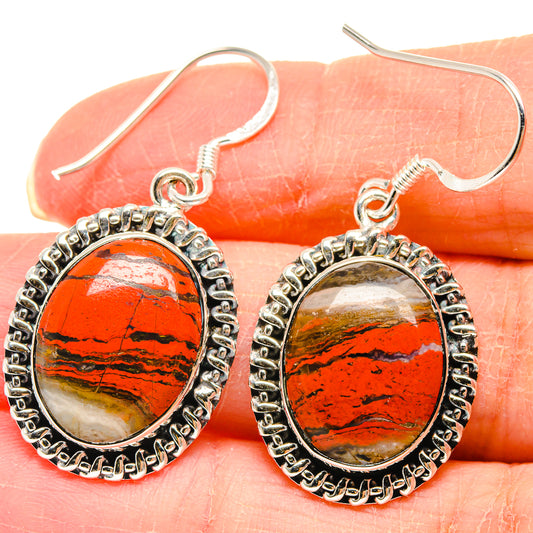 Red Jasper Earrings handcrafted by Ana Silver Co - EARR423021